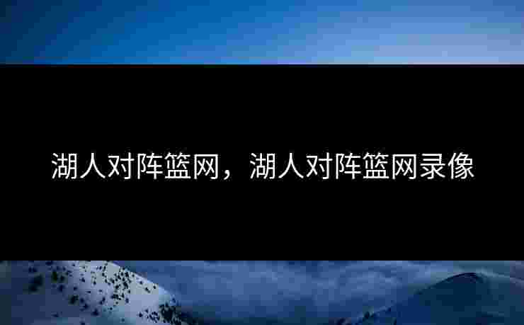湖人对阵篮网，湖人对阵篮网录像